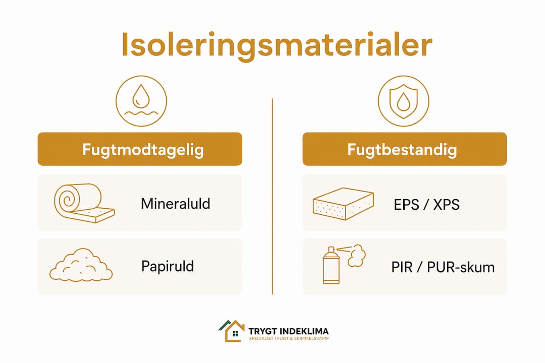 Isolering af krybekælder: metoder, materialer og priser 4 Grafisk oversigt: isoleringsmaterialer til krybekældre og deres fugtmodstand