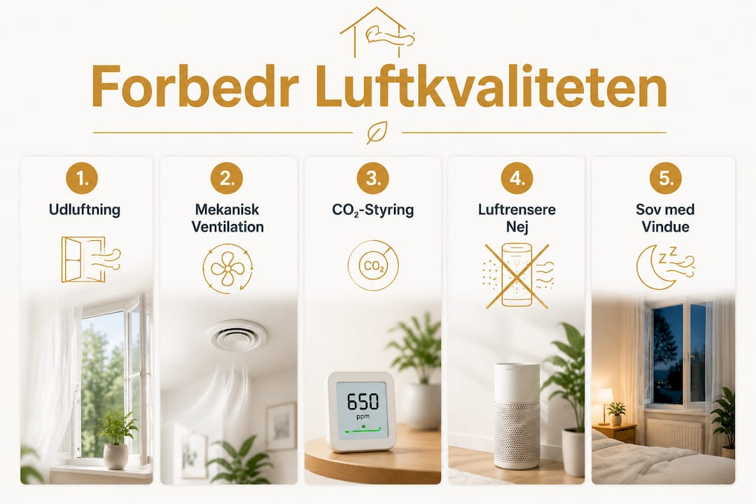Fem trin til bedre luftkvalitet i hjemmet