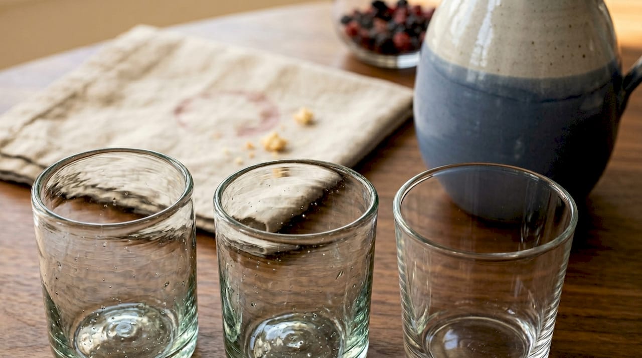 Handmade and machine-made glassware comparison