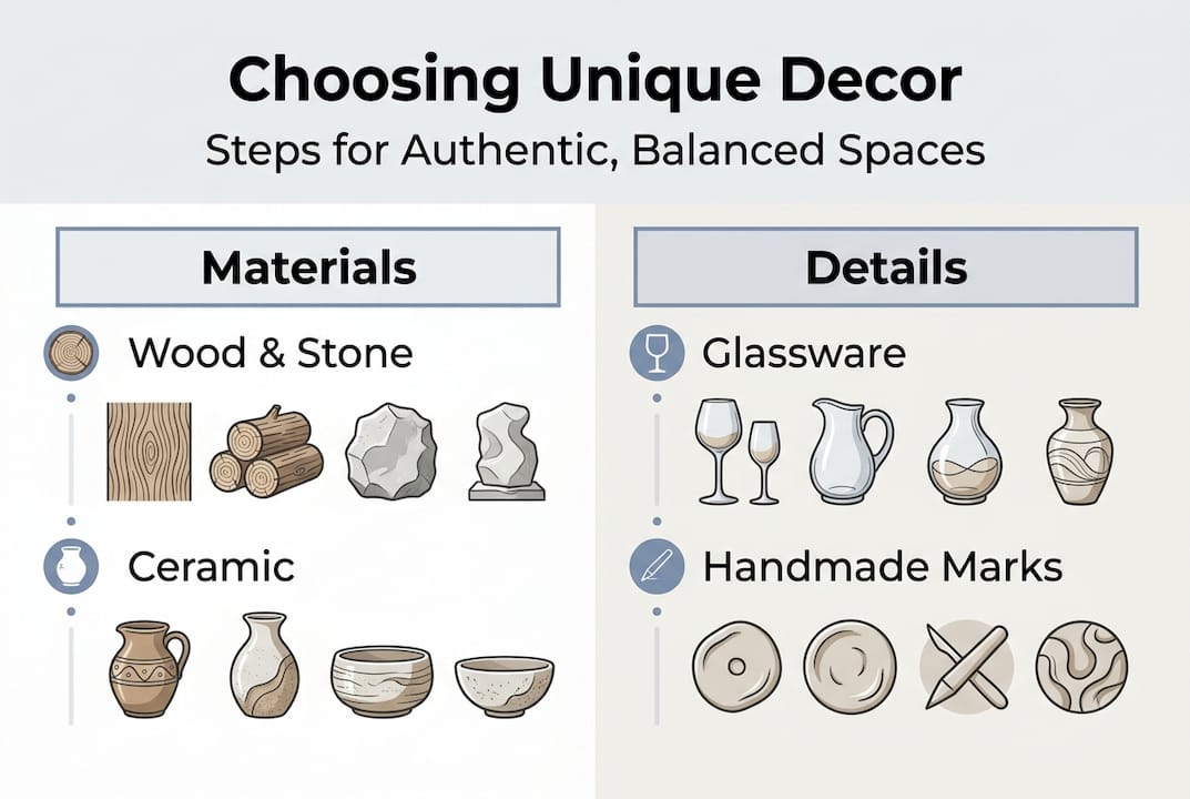 Infographic of steps to select unique decor