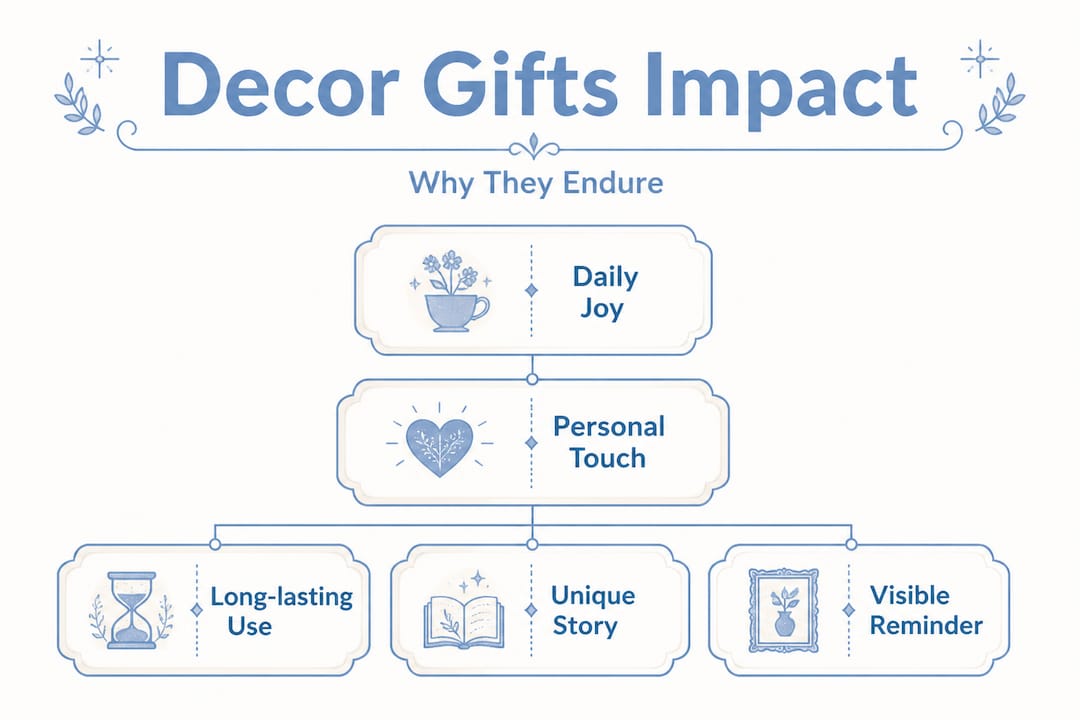 Hierarchy infographic about decor gifts’ lasting impact