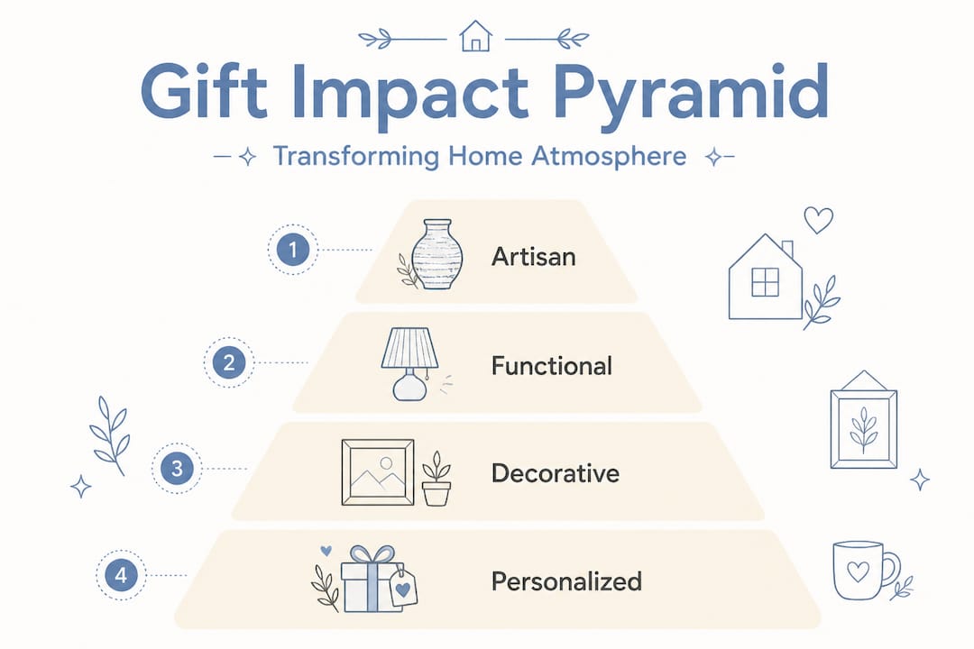 Hierarchy pyramid of gift impact categories in home