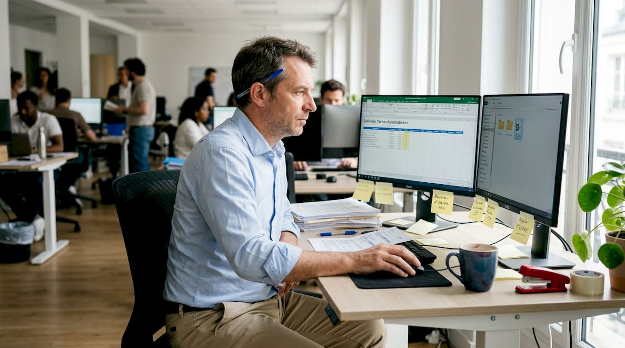 Un responsable administratif qui optimise le quotidien du bureau en automatisant les tâches.