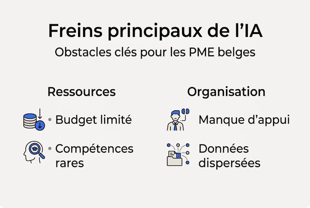 Infographie : quels sont les obstacles à l’intégration de l’IA dans les PME belges ?
