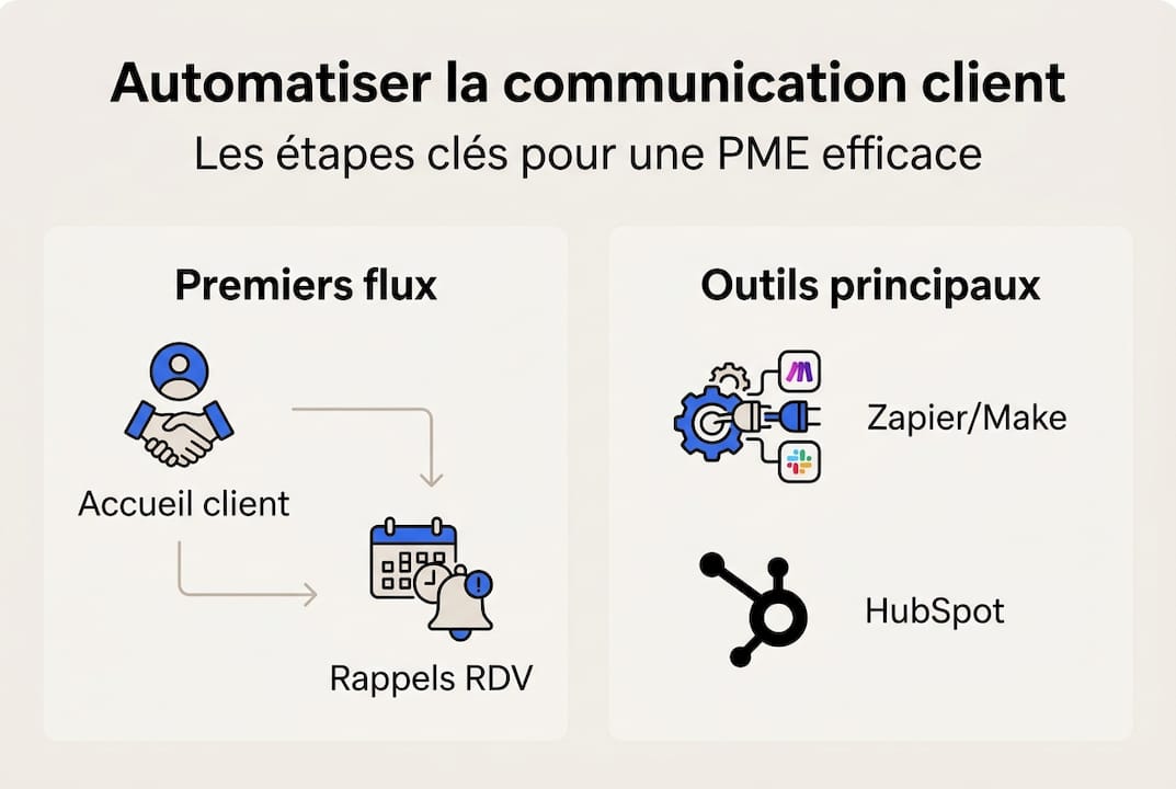 Schéma du parcours d’automatisation client pour les PME