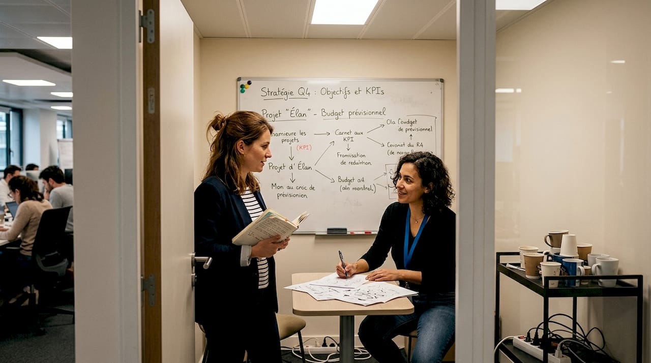 Une équipe de PME travaille main dans la main pour intégrer l’automatisation par l’intelligence artificielle.