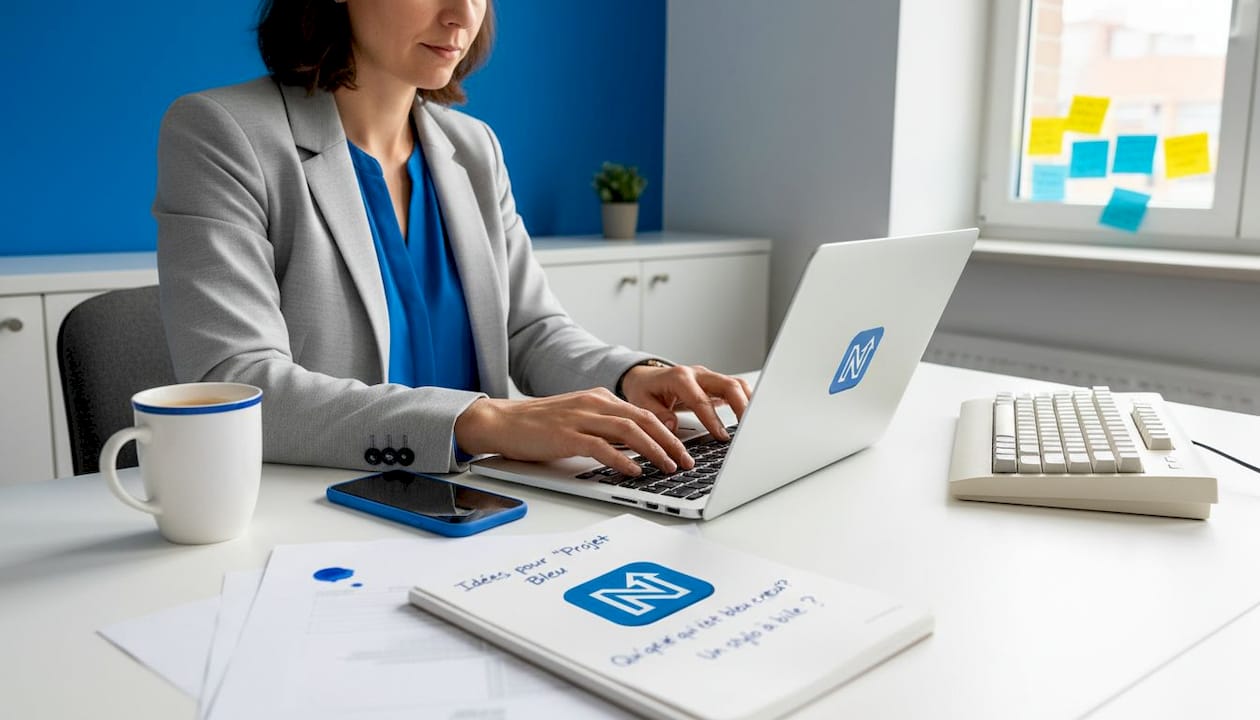 Dirigeant d’une PME belge en plein travail sur son ordinateur