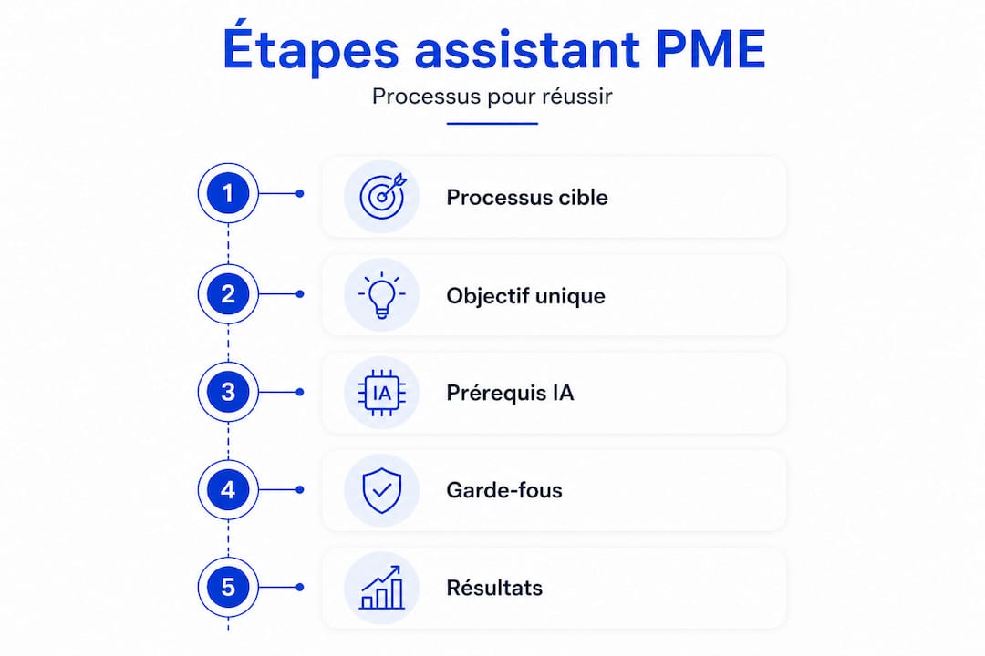 Étapes clés pour créer un assistant dédié aux PME : infographie