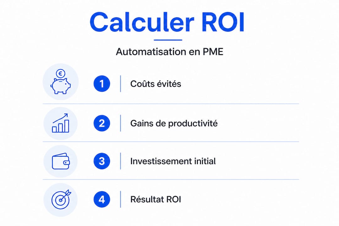 Infographie : les différentes étapes pour évaluer le retour sur investissement de l’automatisation
