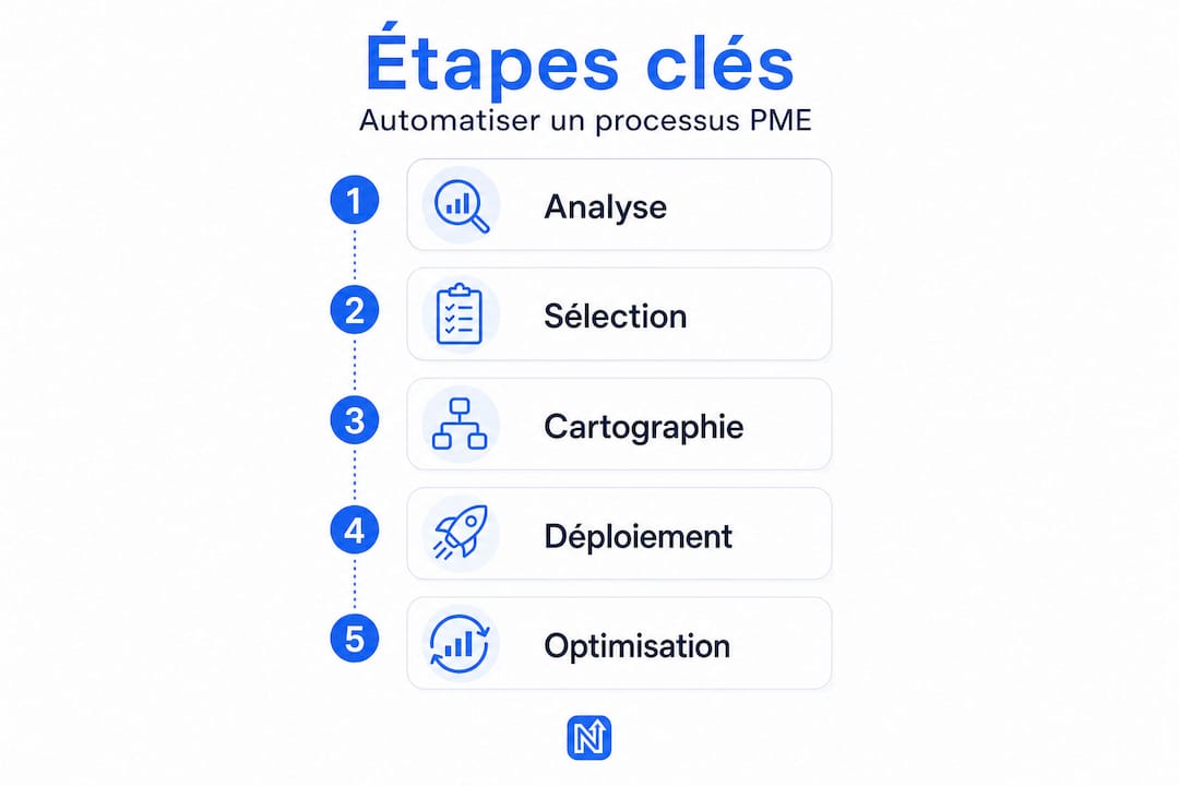 Infographie : les étapes essentielles pour réussir l’automatisation dans une PME