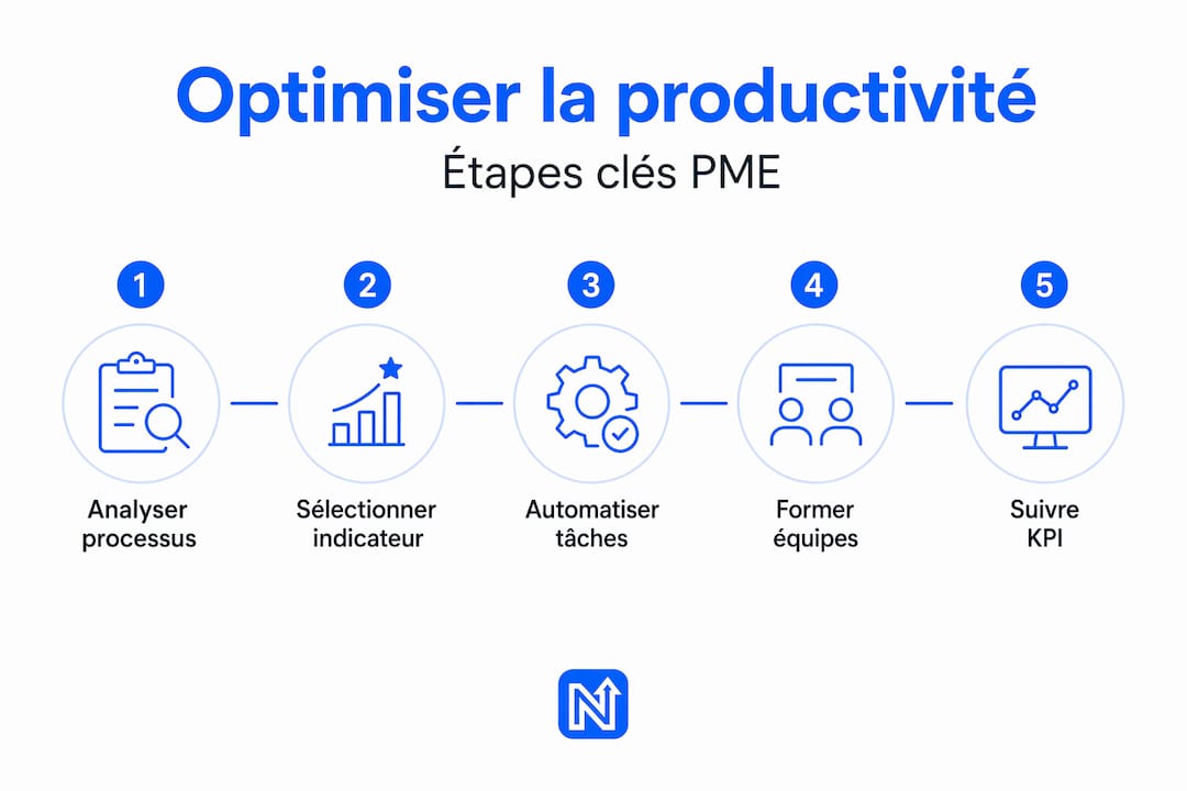 Infographie : les étapes clés pour booster la productivité de votre PME