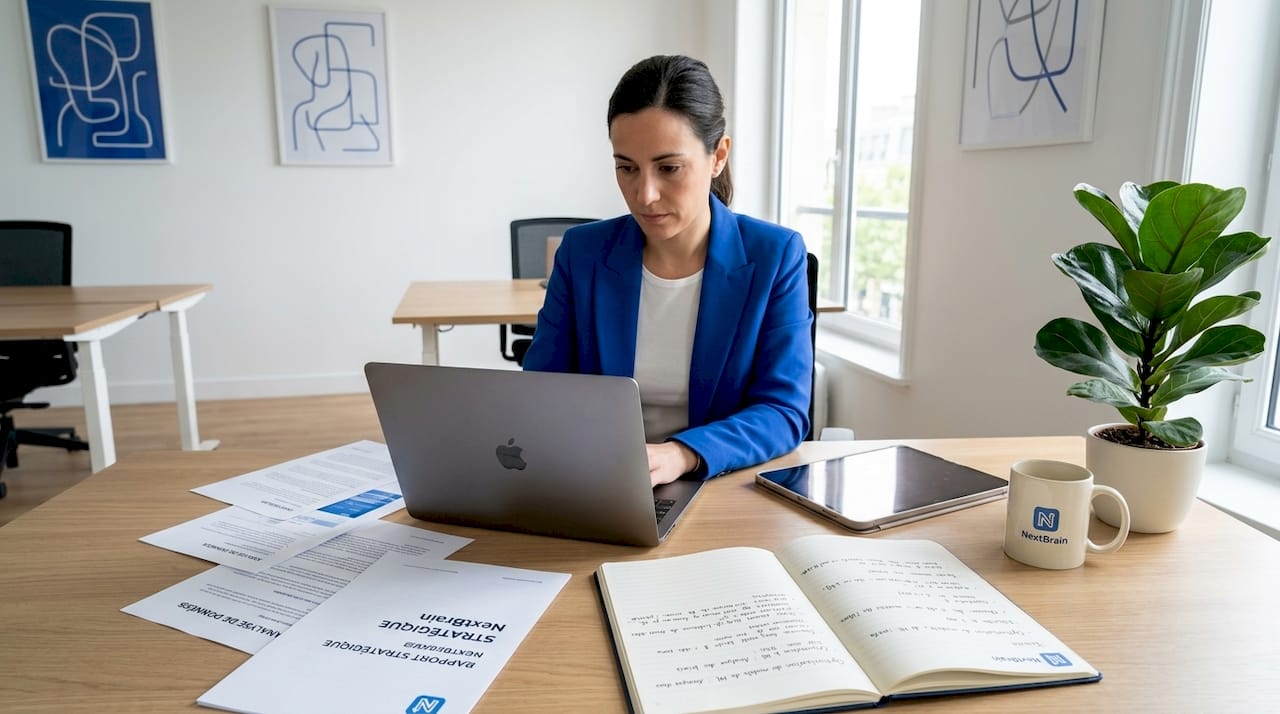 Spécialiste en intelligence artificielle en pleine analyse de données au bureau