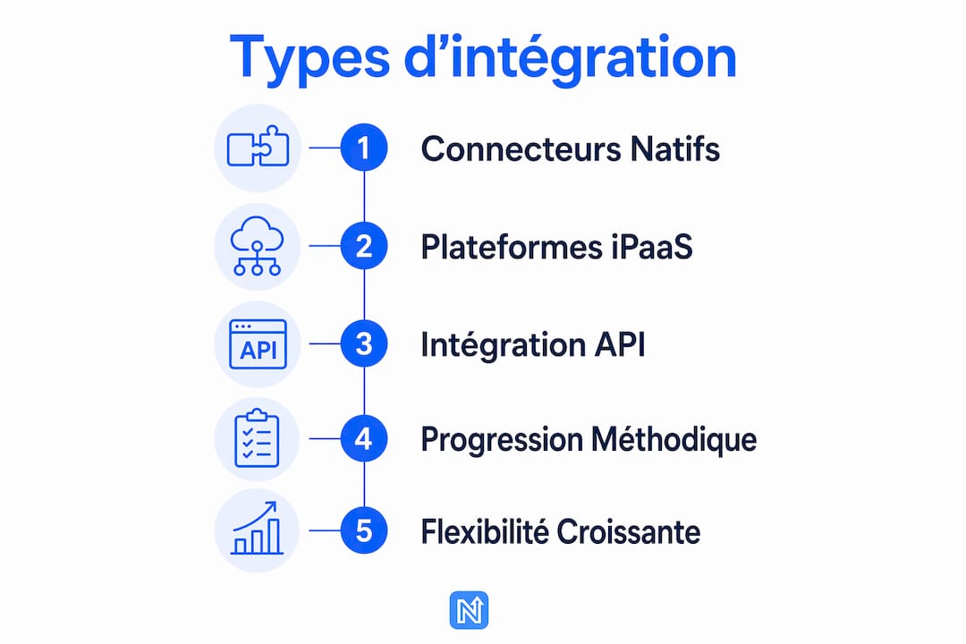 Découvrez en un coup d'œil les différentes formes d’intégration adaptées aux petites et moyennes entreprises grâce à cette infographie.