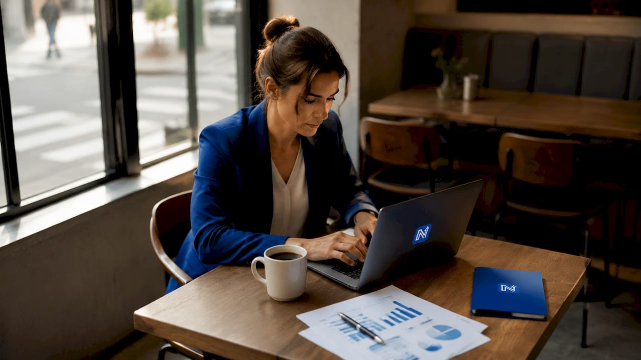 Une collaboratrice en pleine gestion du suivi client au bureau.