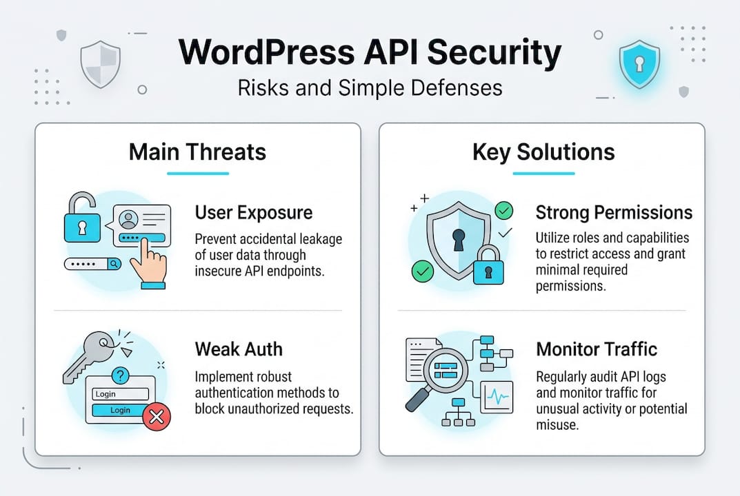 Infographic showing API risks and solutions