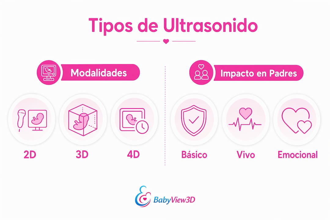 Infografía comparativa sobre los diferentes tipos de ultrasonido y sus efectos