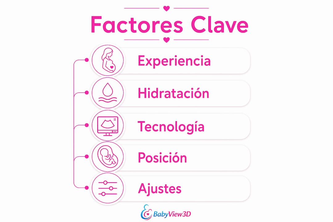 Infografía sobre los principales factores que influyen en la calidad de las ecografías