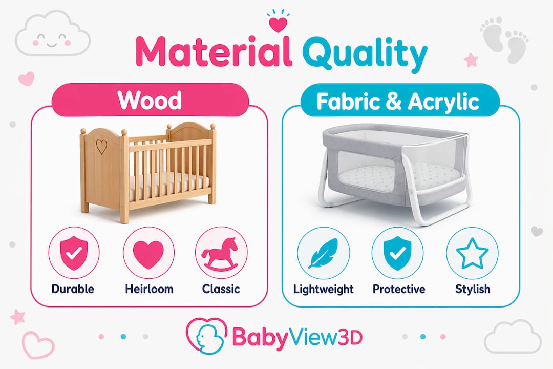 Infographic comparing keepsake box materials