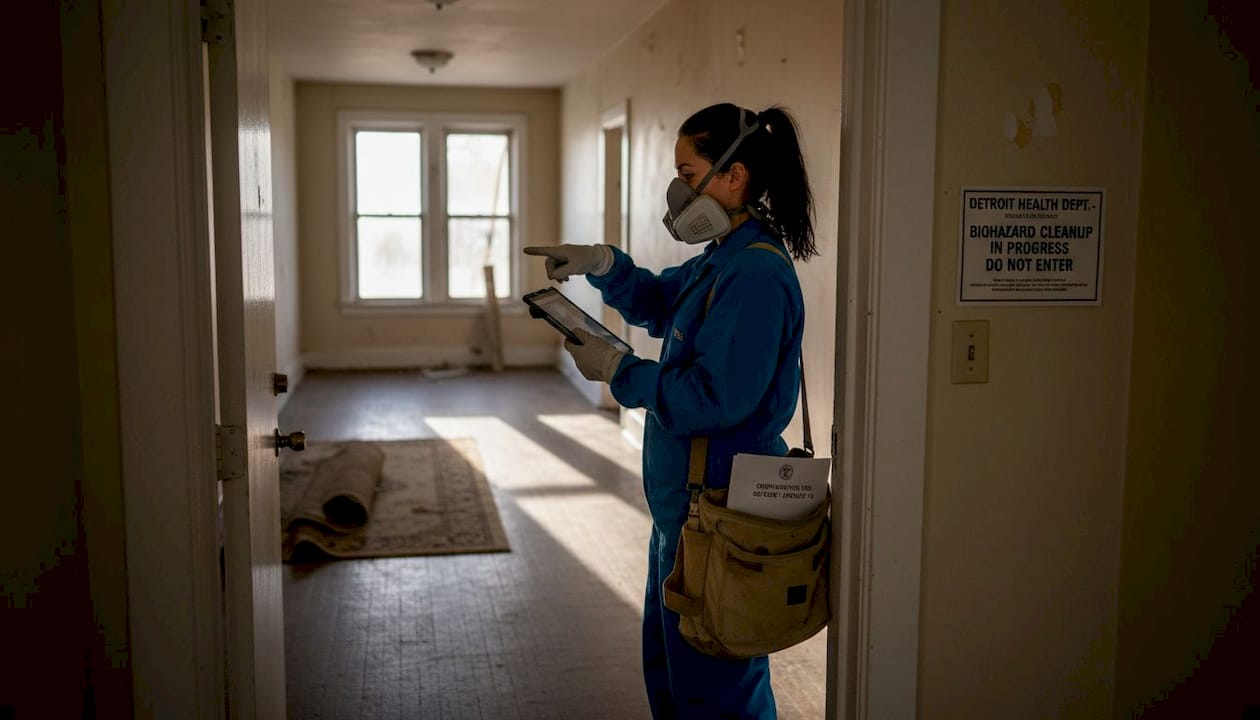 Technician documents biohazard in Detroit rental