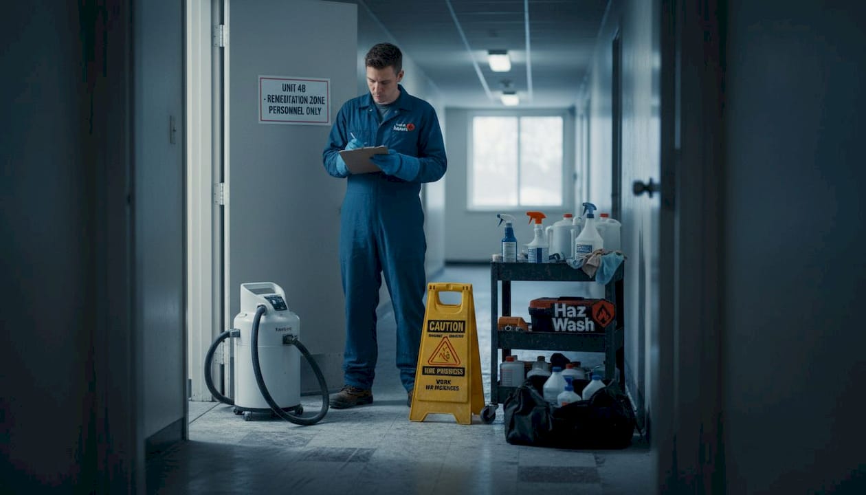 Odor removal after biohazard incidents: 99% faster results