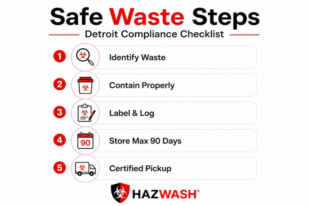 Infographic of regulated waste handling steps Detroit