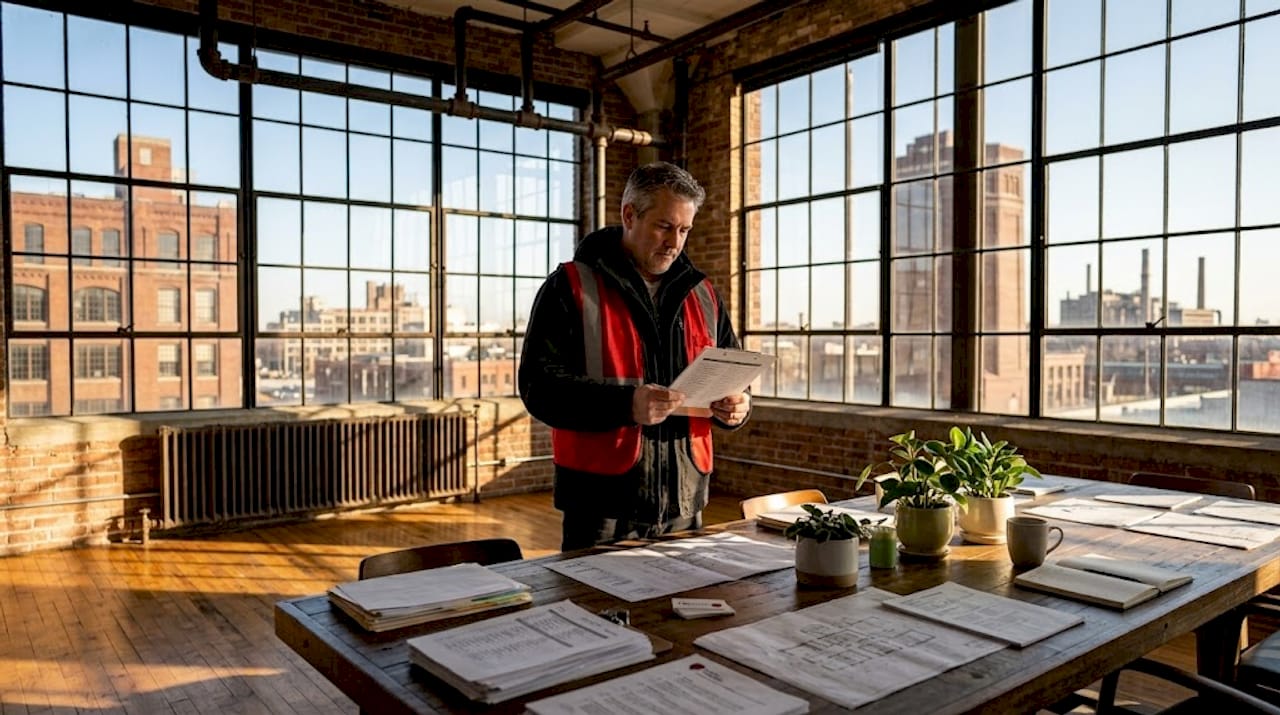 Detroit property manager reviews hazardous waste documents