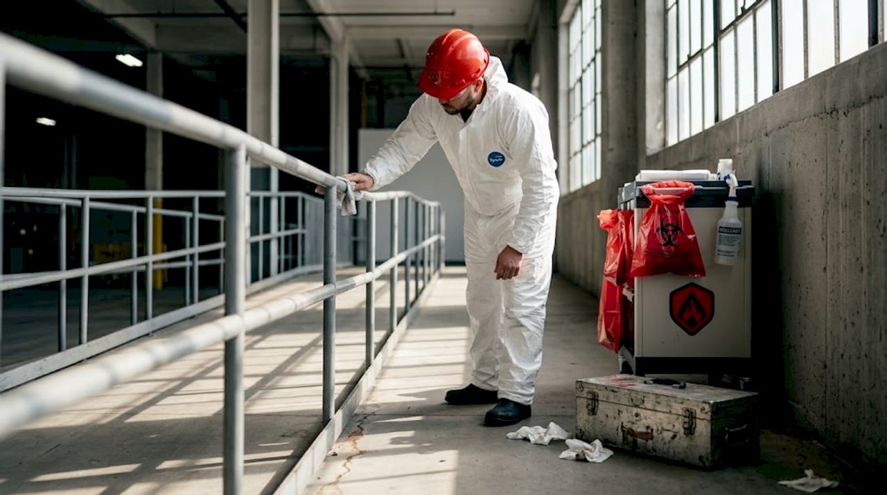 Hazardous waste decontamination in Detroit warehouse Hazardous waste decontamination in Detroit warehouse