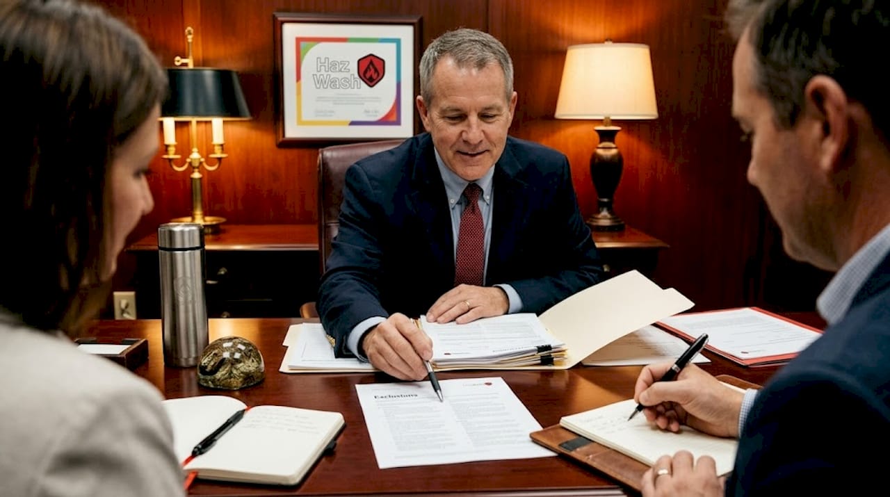 Insurance agent explains policy details to couple