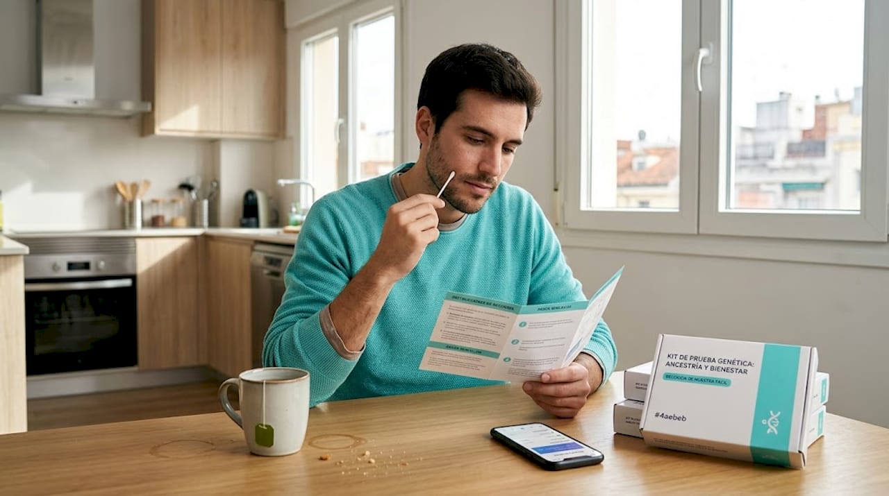 Man preparing a home genetic testing kit