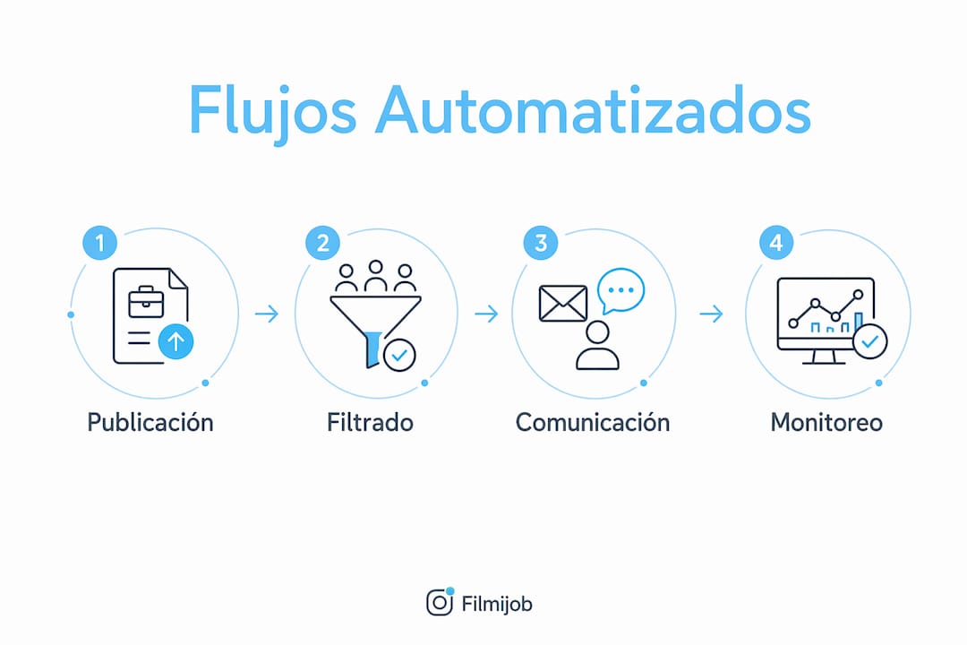 Infografía sobre las fases de automatización de procesos en el área de Recursos Humanos