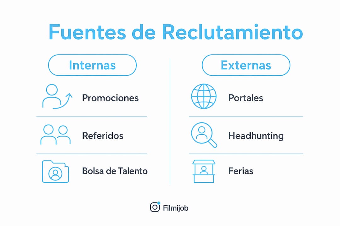 Infografía: diferencias entre el reclutamiento interno y externo