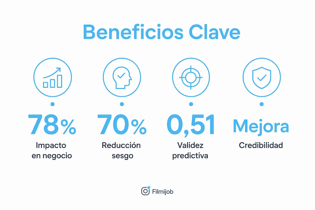 Infografía que destaca las principales ventajas de utilizar entrevistas estructuradas