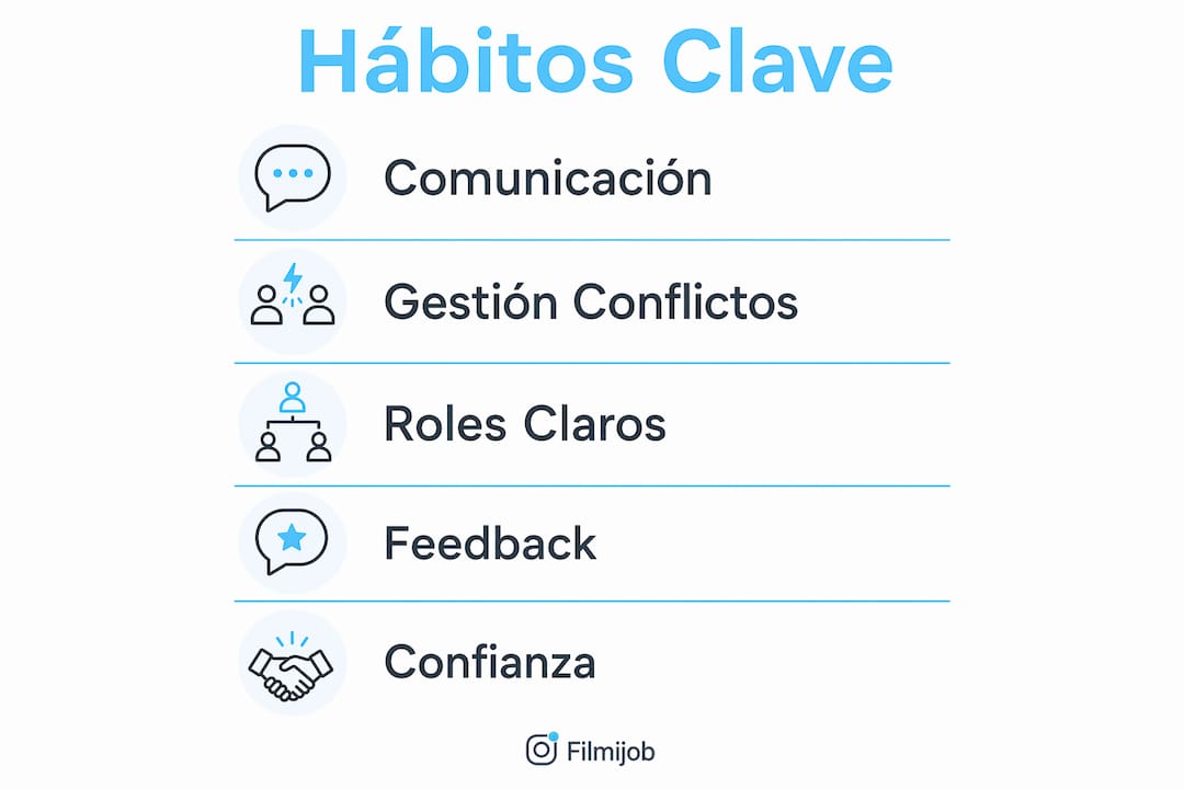 Infografía sobre los hábitos clave de los equipos de alto rendimiento
