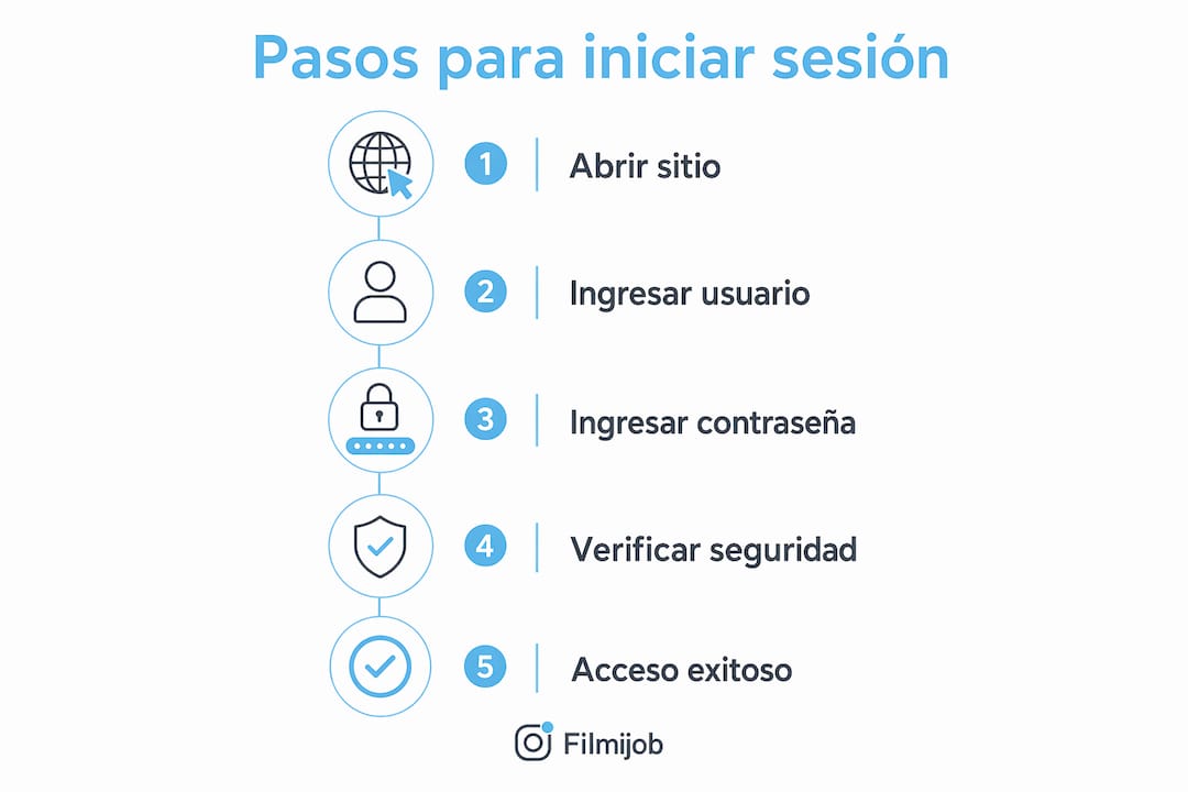 Guía visual con los pasos para acceder al portal del empleado