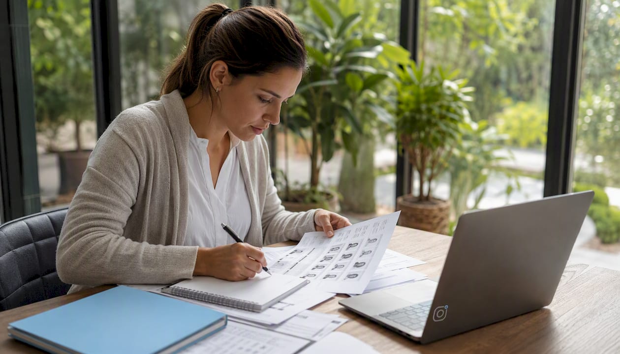 Responsable de recursos humanos revisando currículums para puestos en tiendas