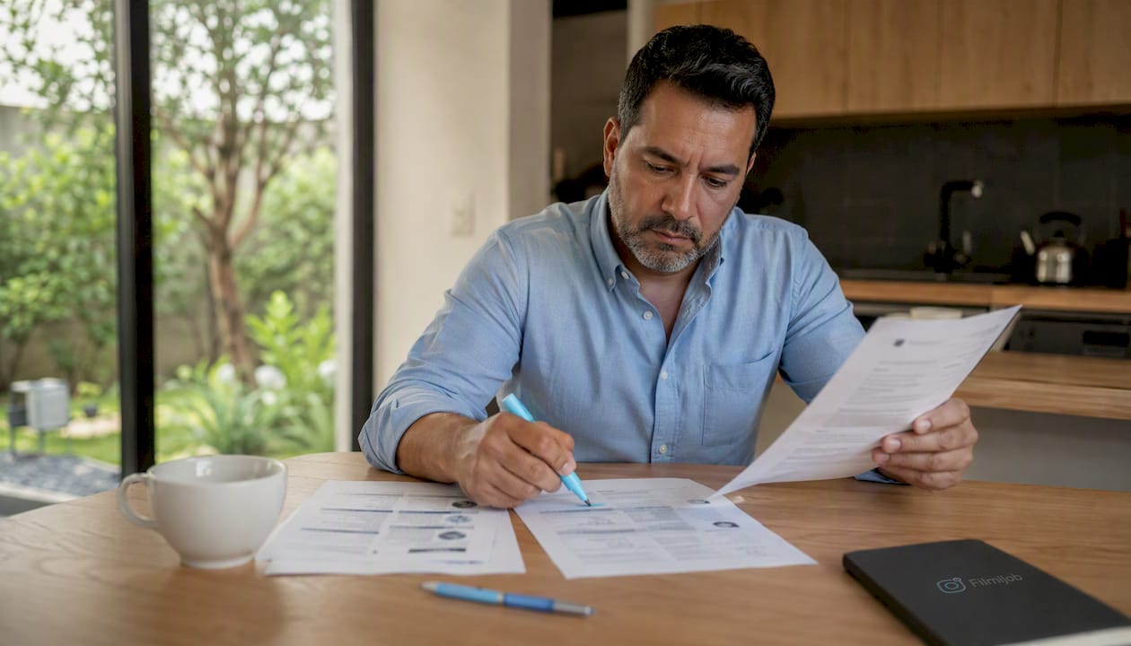 Profesional de recursos humanos analizando diferentes modelos de currículum para seleccionar el más adecuado.