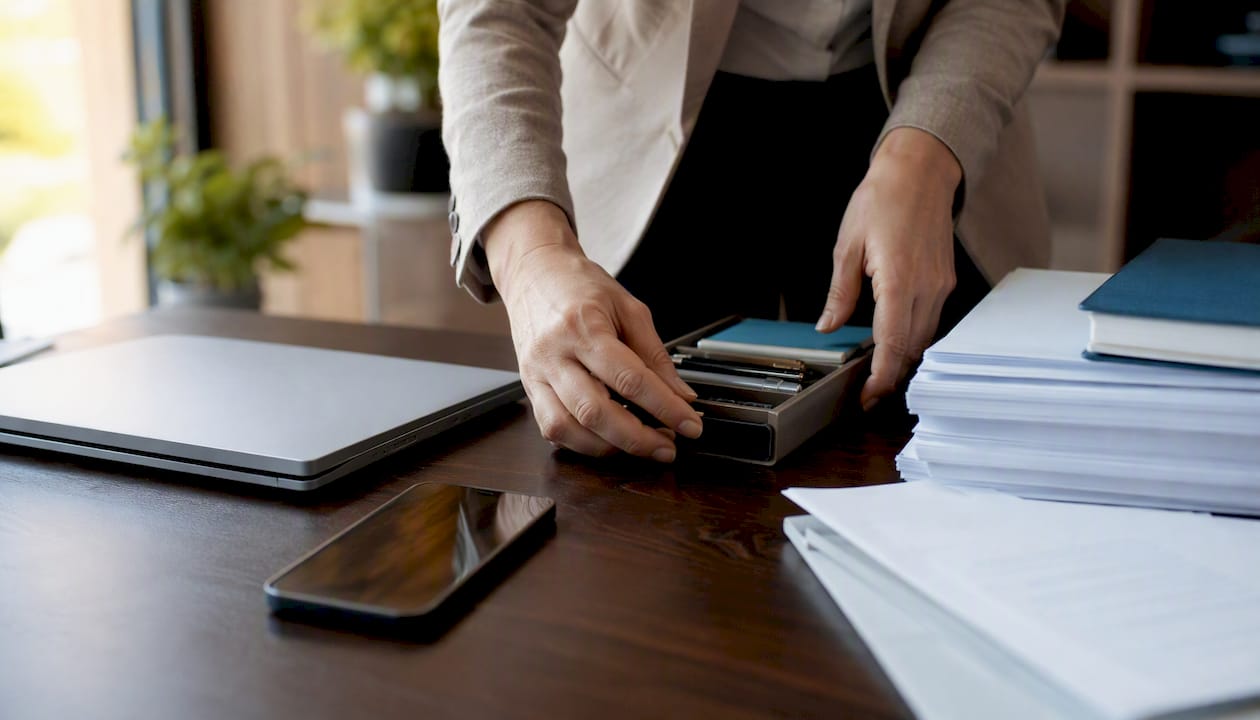 Personas gestionando el equipo de trabajo en una oficina moderna