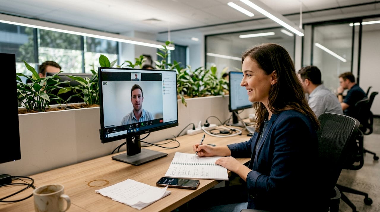 Open workspace video interview cross-cultural