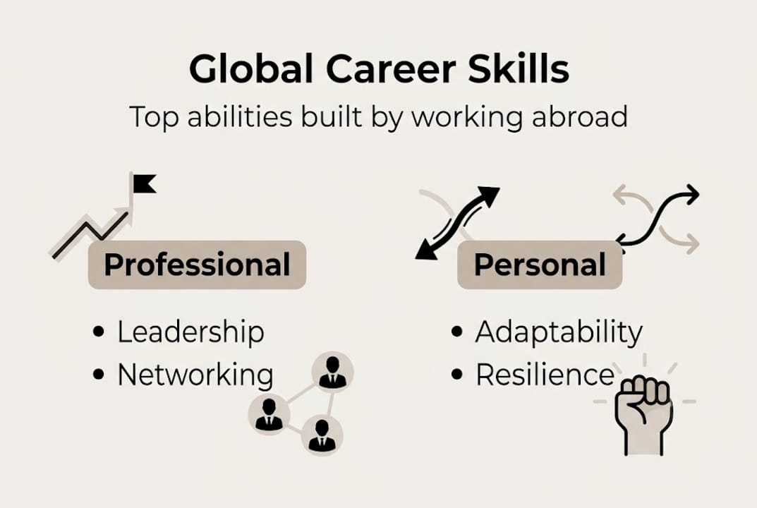 Infographic listing top global career skills