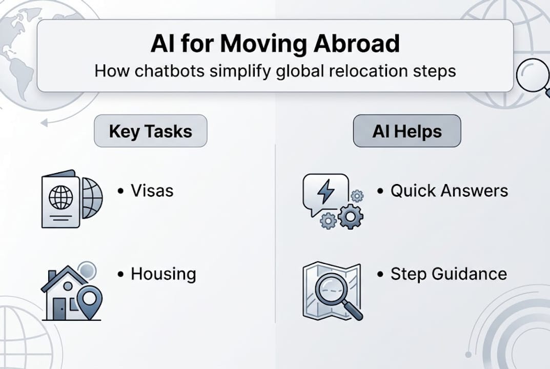 Infographic on AI chatbot relocation process steps