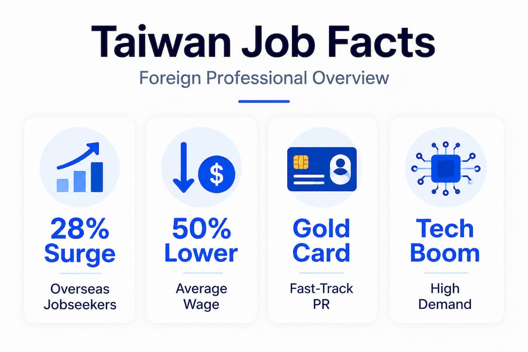 Stat infographic about Taiwan job market for professionals