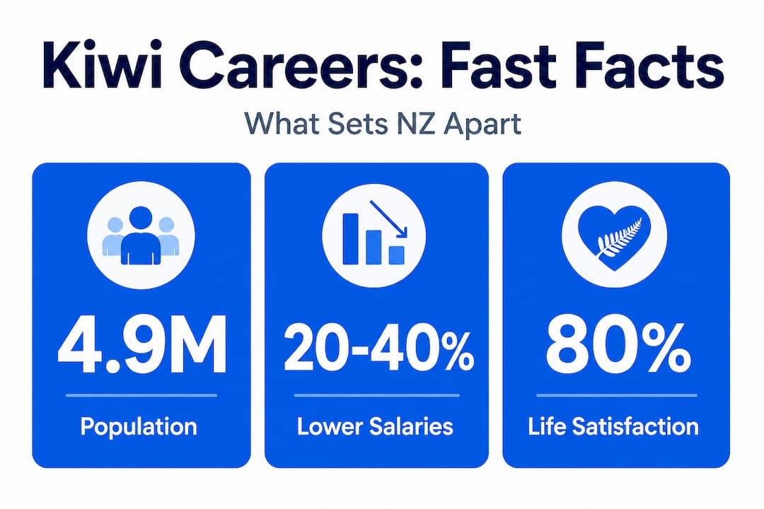 Infographic with key New Zealand career statistics