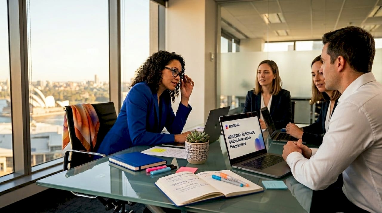 Diverse team collaborating at open workspace table
