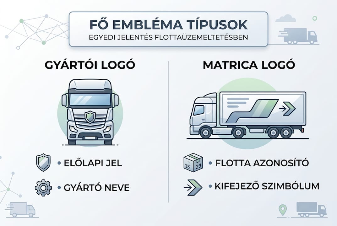 Infographic showing the most common types of truck emblems