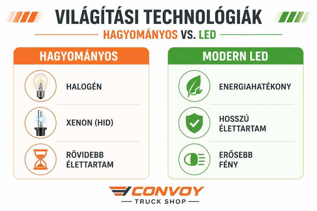 Infographic comparing the advantages and disadvantages of different car lighting technologies