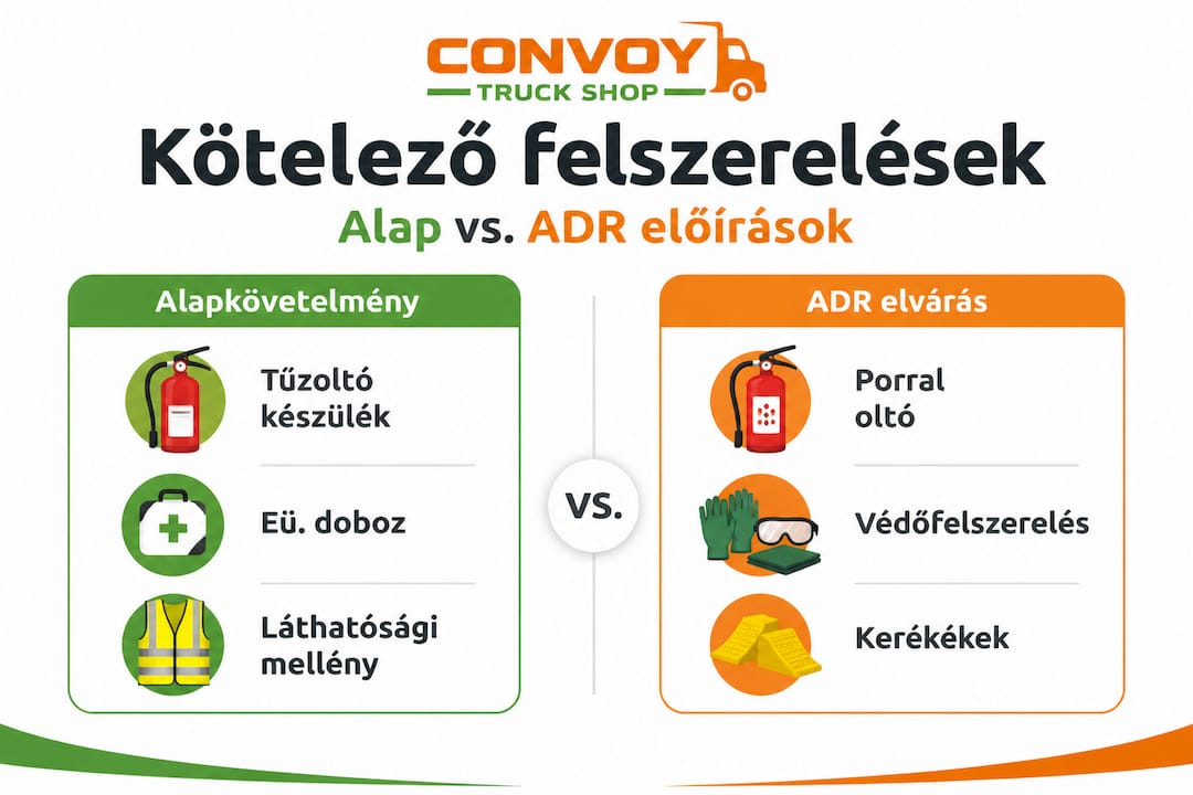 Basic and ADR mandatory equipment – comparative infographic