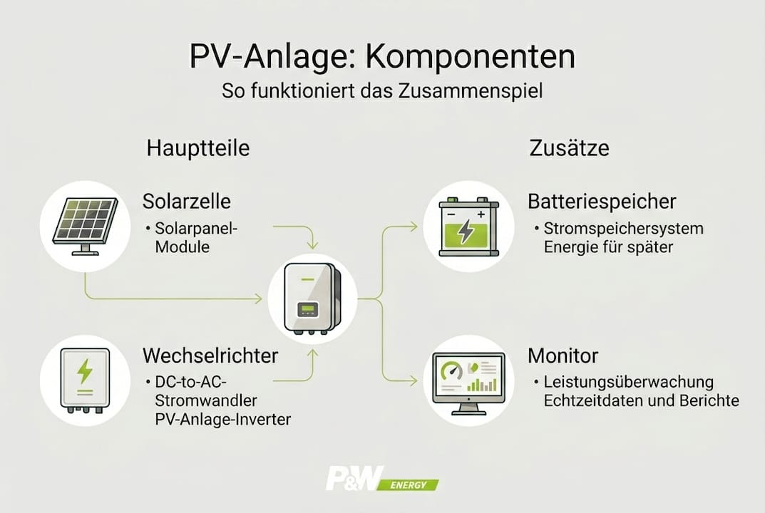 Überblick: Die wichtigsten Bestandteile einer Photovoltaikanlage auf einen Blick
