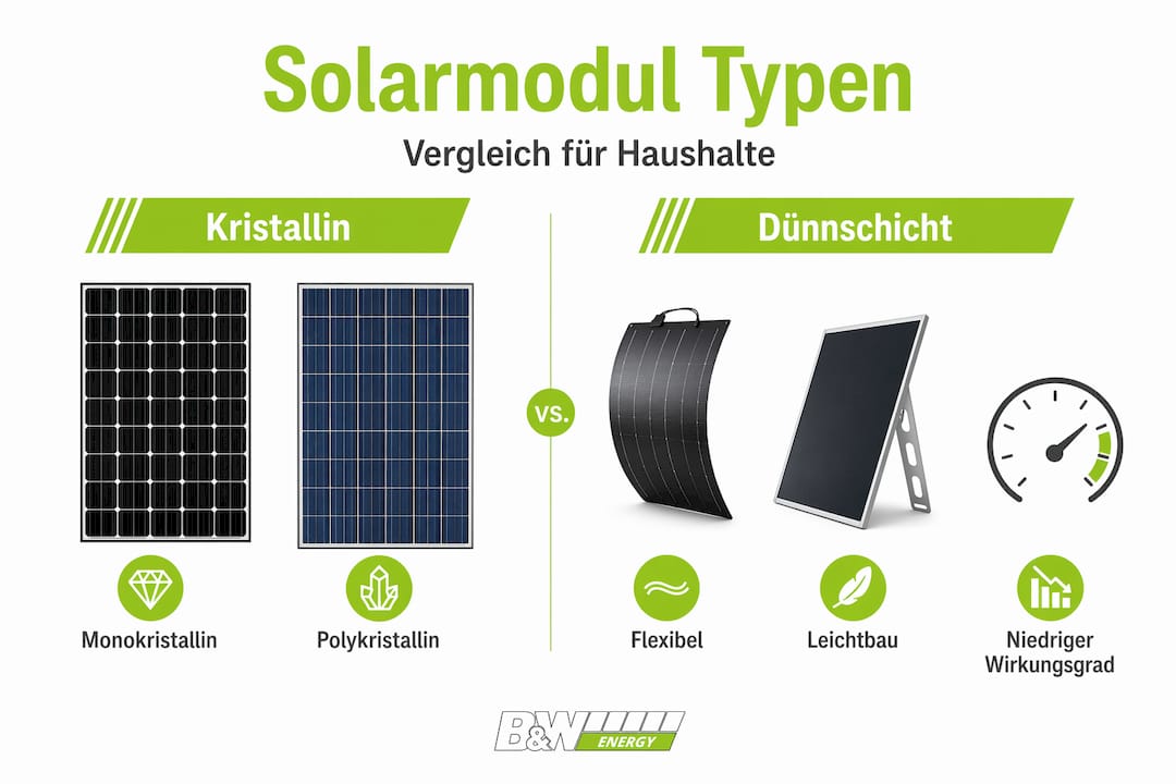 Übersicht: Die verschiedenen Solarmodul-Arten im Vergleich