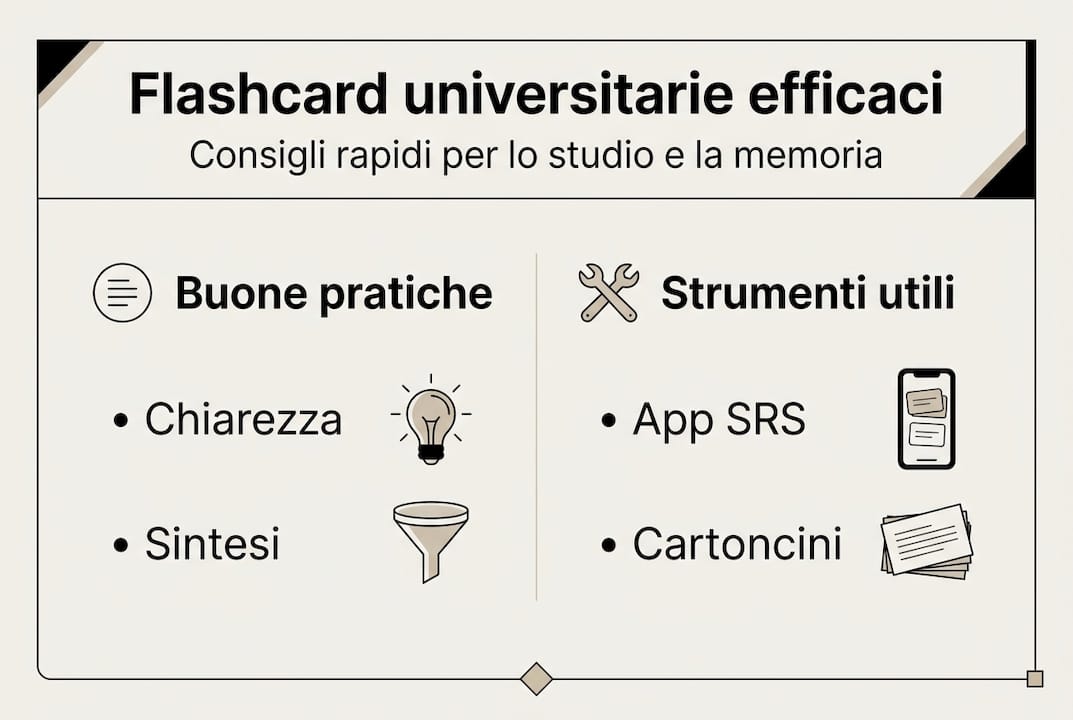 Infografica: consigli pratici per creare flashcard efficaci all’università