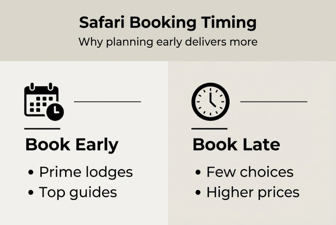 Infographic on early versus late safari booking